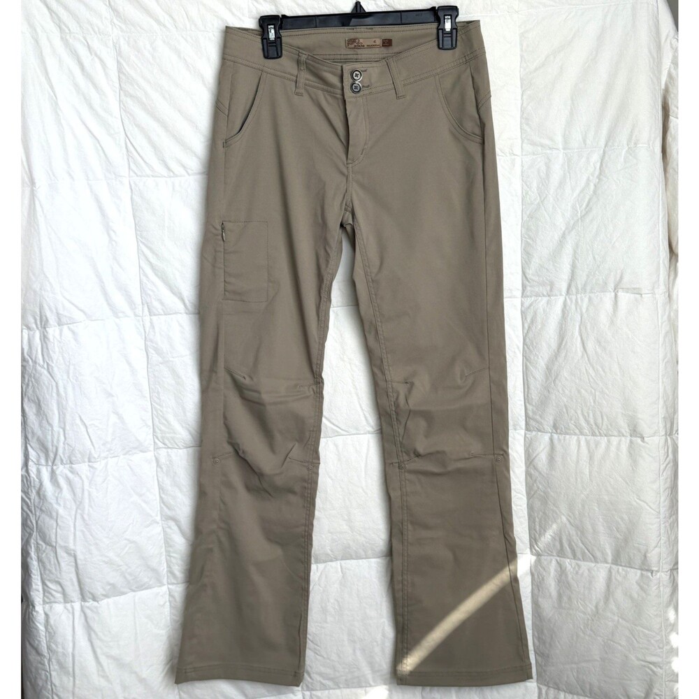 Prana 8 Women’s Halle Nylon Roll Up Pants Khaki Pockets Size 4